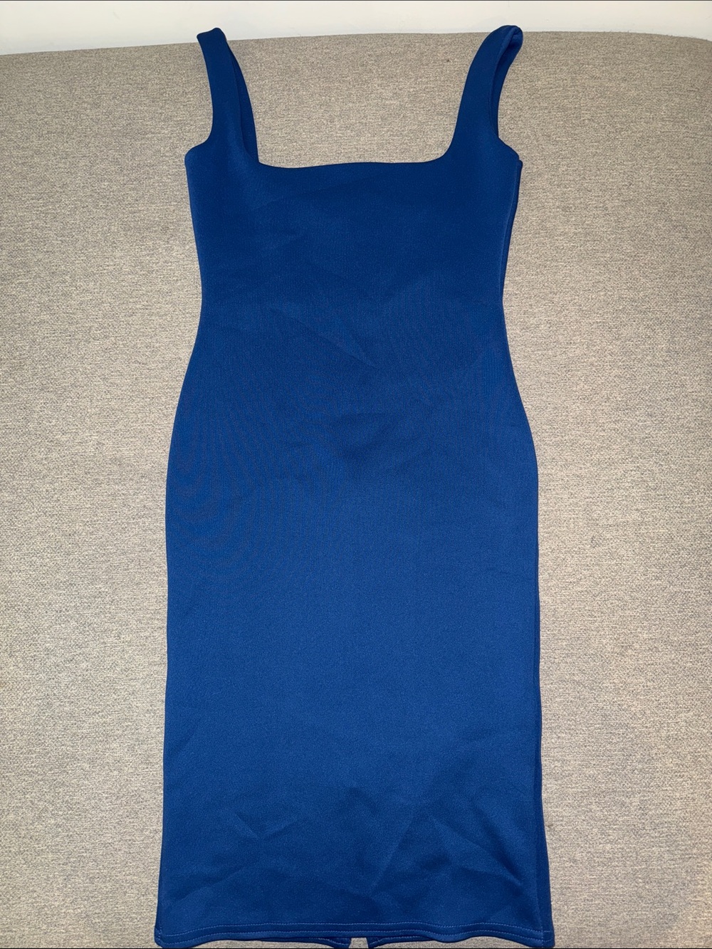 Missguided Cobalt Blue Square-Neck Midi Bodycon Dress